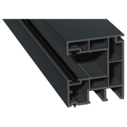 Maxi-Rollladenführung 40x47mm Lg. 6,50m foliert, GK Grau, mit zwei schwarzen Weichlippen 70 1605-083 Anthrazitgrau Glatt Produktbild