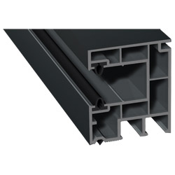 Mini-Rollladenführung 40x47mm Lg. 6,50m foliert, mit zwei schwarzen WeichlippenGK Grau 70 1605-083 Anthrazitgrau Glatt Produktbild