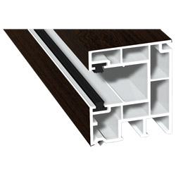 Rollladenführung 40x47mm Lg. 6,50m foliert, mit zwei schwarzen Bürsten GK Braun 205 2089-167 Eiche Dunkel Produktbild