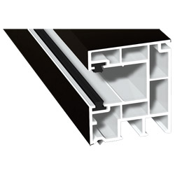 Rollladenführung 40x47mm Lg. 6,50m foliert, mit zwei schwarzen Bürsten GK Braun 85 1805-167 Schwarzbraun Produktbild