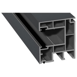 Rollladenführung 40x47mm Lg. 6,50m foliert, mit zwei schwarzen Bürsten GK Grau 70 1205-167 Basaltgrau Produktbild