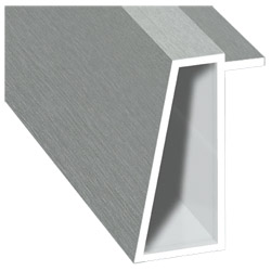 Kammerprofil 16x35 mm Lg. 6,00 m foliert 436 1001 Metbrush Aluminium Produktbild