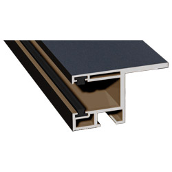 Rollladenführung 55x32mm Lg. 6,00m foliert, mit Nase, mit zwei schwarzen Bürsten GK Braun 70 1605-097 Anthrazitgrau Glatt 2 Produktbild