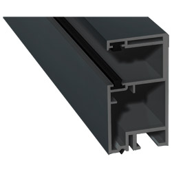 Rollladenführung 30x57mm Lg. 6,00m foliert, mit zwei schwarzen Bürsten GK Grau 70 1605-083 Anthrazitgrau Glatt Produktbild