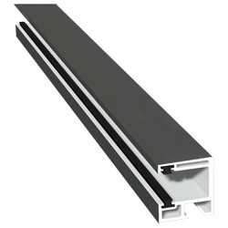 Rollladenführung 30x32mm Lg. 6,00m foliert, mit zwei schwarzen Bürsten GK Grau 436 1014 Alux DB 703 Produktbild