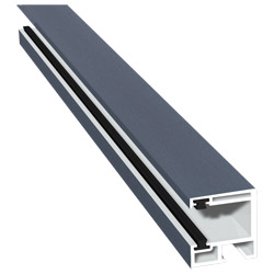 Rollladenführung 30x32mm Lg. 6,00m foliert, mit zwei schwarzen Bürsten GK Grau 701505-083 Schiefergrau Glatt Produktbild
