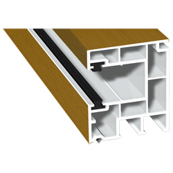 Rollladenführung 40x47mm Lg. 6,50m foliert, mit zwei schwarzen Bürsten GK Braun 211 5008-167 Oregon III Produktbild