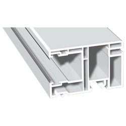 Maxi-Rollladenführung 58x38mm Lg. 6,50m Weiß, mit zwei grauen WL, LOSE Produktbild