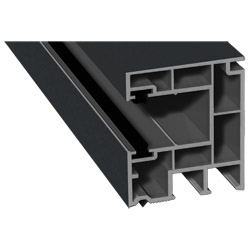 Rollladenführung 40x47mm Lg. 6,50m foliert, mit zwei schwarzen Bürsten GK Grau 701505-167 Schiefergrau Produktbild