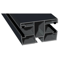 Doppel-Rollladenführung 77x47mm Lg. 6,00m foliert, mit vier schwarzen Bürsten GK Grau 70 1605-167 Anthrazitgrau Produktbild