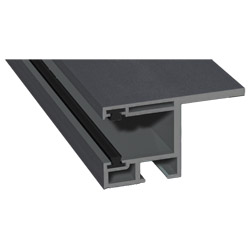 Rollladenführung 55x32mm Lg. 6,00m foliert, mit Nase, mit zwei schwarzen Bürsten GK Grau 436 7003 Anthrazitgrau Cool Color Produktbild