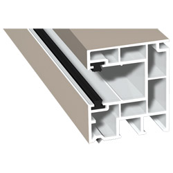 Rollladenführung 40x47mm Lg. 6,50m foliert, mit zwei schwarzen Bürsten GK Weiß 456 5054 Cremeweiß Cool Color Produktbild