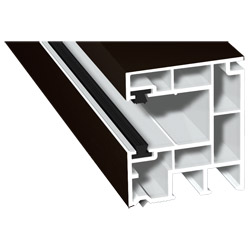 Rollladenführung 40x47mm Lg. 6,50m foliert, mit zwei schwarzen Bürsten GK Braun 88 7505-167 Schokobraun Produktbild