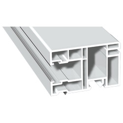Mini-Rollladenführung 58x38mm Lg. 6,50m Weiß, mit grauen WL, VE: 39m Produktbild