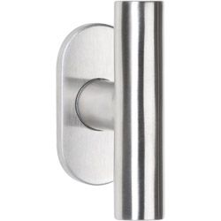 greenteQ Fenstergriff FG63.FRS.ER mit flacher Rosette Edelstahl - inkl. Schrauben Produktbild