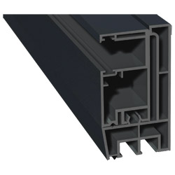 Adapterprofil 80x43mm Lg. 6,00m foliert, Revision außen <(>&<)> Rollladenführung 57x30mm Lg. 6,00m GK Grau, ohne Bürste70 1605-167 A nthrazitgrau Produktbild