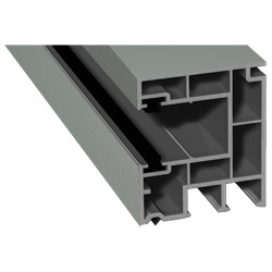 Rollladenführung 40x47mm Lg. 6,50m foliert, mit zwei schwarzen Bürsten GK Grau 70 3805-167 Achatgrau Produktbild