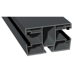 Doppel-Rollladenführung 77x47mm Lg. 6,00m foliert, mit vier schwarzen Bürsten GK Grau 70 1205-083 Basaltgrau Glatt Produktbild
