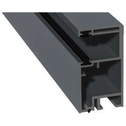 Rollladenführung 30x57mm Lg. 6,00m foliert, mit zwei schwarzen Bürsten GK Grau 70 1205-083 Basaltgrau Glatt Produktbild