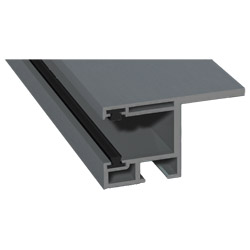 Rollladenführung 55x32mm Lg. 6,00m foliert, mit Nase, mit zwei schwarzen Bürsten GK Grau 70 1205-167 Basaltgrau Produktbild