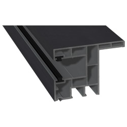 Rollladenführung 63x47mm Lg. 6,00m foliert, mit Nase, mit zwei schwarzen Bürsten GK Grau 436 7003 Anthrazitgrau Cool Color Produktbild