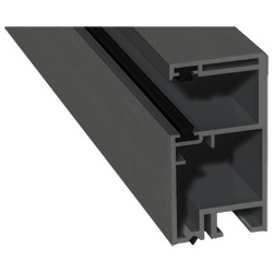 Rollladenführung 30x57mm Lg. 6,00m foliert, mit zwei schwarzen Bürsten GK Grau 436 1014 Alux DB 703 Produktbild
