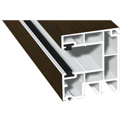 Rollladenführung 40x47mm Lg. 6,50m foliert, mit zwei schwarzen Bürsten GK Braun 315 6003-167 Eiche Rustikal Produktbild