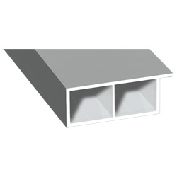 Kammerprofil 40x15mm Lg. 6,00m foliert, mit Nase 70 0405-083 Signalgrau Glatt Produktbild