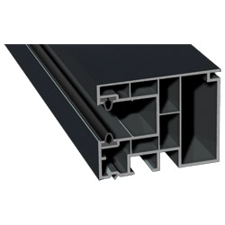 Mini-Rollladenführung 59x47mm Lg. 6,50m foliert, mit zwei schwarzen WLGK Grau 70 1605-167 Anthrazitgrau Produktbild