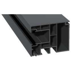 Maxi-Rollladenführung 59x47mm Lg. 6,50m foliert, GK Grau, mit zwei schwarzen Bürsten 70 1205-167 Basaltgrau Produktbild