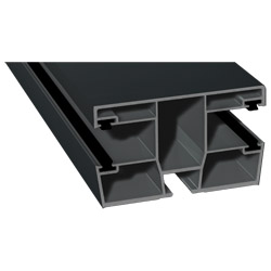 Doppel-Rollladenführung 77x47mm Lg. 6,00m foliert, mit vier schwarzen Bürsten GK Grau 70 1605-083 Anthrazitgrau Glatt Produktbild