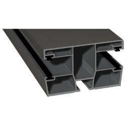 Doppel-Rollladenführung 77x47mm Lg. 6,00m foliert, mit vier schwarzen Bürsten GK Grau 70 3905-167 Quarzgrau Produktbild