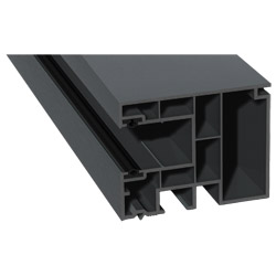 Maxi-Rollladenführung 59x47mm Lg. 6,50m foliert, GK Grau, mit zwei schwarzen Weichlippen 70 1205-167 Basaltgrau Produktbild