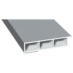 Kammerprofil 80x15mm SK Lg. 6,00m foliert, mit Nase 71 5505-083 Silbergrau Glatt Produktbild