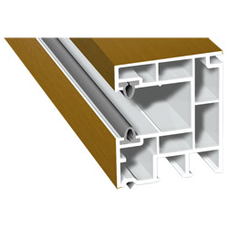 Mini-Rollladenführung 40x47mm Lg. 6,50m foliert, mit zwei schwarzen WeichlippenGK Braun 119 2001-167 Oregon IV Produktbild