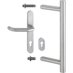 HOPPE Türgriffpaket E5012/55S-SR/3357SN/138GF mit schrägen Stützen Produktbild