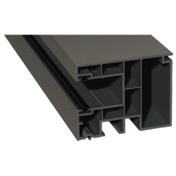 Maxi-Rollladenführung 59x47mm Lg. 6,50m foliert, GK Grau, mit zwei schwarzen Weichlippen 70 3905-167 Quarzgrau Produktbild