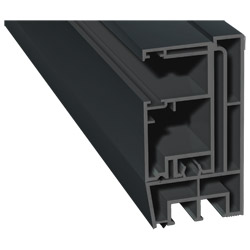 Adapterprofil 80x43mm Lg. 6,00m foliert, Revision außen <(>&<)> Rollladenführung 57x30mm Lg. 6,00m GK Grau, ohne Bürste70 1605-083 A nthrazitgrau Glat Produktbild