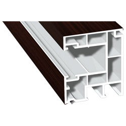 Rollladenführung 40x47mm Lg. 6,50m foliert , GK Braun, ohne Bürste 209 7013-167 Mahagoni Produktbild