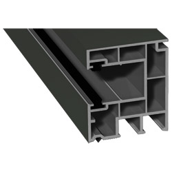 Rollladenführung 40x47mm Lg. 6,50m foliert, mit zwei schwarzen Bürsten GK Grau 436 7048 Basaltgrau Cool Color Produktbild