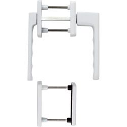 0737KH/51N/U34/0737/51NS/51PNS Garnitur / F9016 verkehrsweiß / N10A, mit Arretierung, weiß / 7 mm / Profilzylinder / 63-73 mm / Produktbild