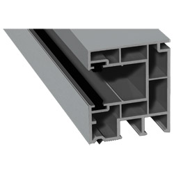 Rollladenführung 40x47mm Lg. 6,50m foliert, mit zwei schwarzen Bürsten GK Grau 72 5105-167 Lichtgrau Produktbild