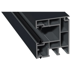 Mini-Rollladenführung 40x47mm Lg. 6,50m foliert, mit zwei schwarzen WeichlippenGK Grau 70 1605-167 Anthrazitgrau Produktbild