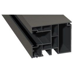 Maxi-Rollladenführung 59x47mm Lg. 6,50m foliert, GK Grau, mit zwei schwarzen Bürsten 70 3905-167 Quarzgrau Produktbild