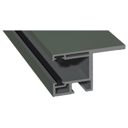 Rollladenführung 55x32mm Lg. 6,00m foliert, mit Nase, mit zwei schwarzen Bürsten GK Grau 436 7048 Basaltgrau Cool Color Produktbild