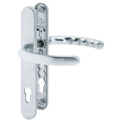 1500/3357N Garnitur / F1 Alu natur / 8 mm / Profilzylinder 92 mm / 67-72 mm / HOPPE-Logo Produktbild