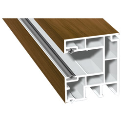 Maxi-Rollladenführung 40x47mm Lg. 6,50m foliert, GK Braun, mit zwei schwarzen Weichlippen 49195 Canadian Produktbild
