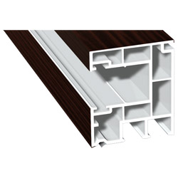 Rollladenführung 40x47mm Lg. 6,50m foliert, GK Braun , ohne Bürste 206 5021-167 Sapeli Produktbild