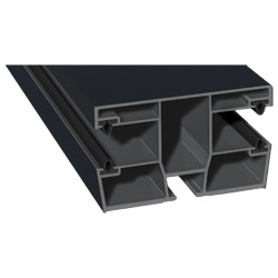 Mini-Doppel-Rollladenführung 77x47mm Lg. 6,00m foliert, mit vier schwarzen WeichlippenGK Grau 70 1605-167 Anthrazitgrau Produktbild