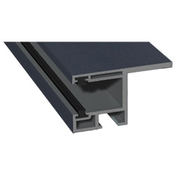 Rollladenführung 55x32mm Lg. 6,00m foliert, mit Nase, mit zwei schwarzen Bürsten GK Grau 70 1605-097 Anthrazitgrau Glatt 2 Produktbild